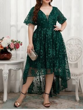 Shein Green Formal High Low Dress